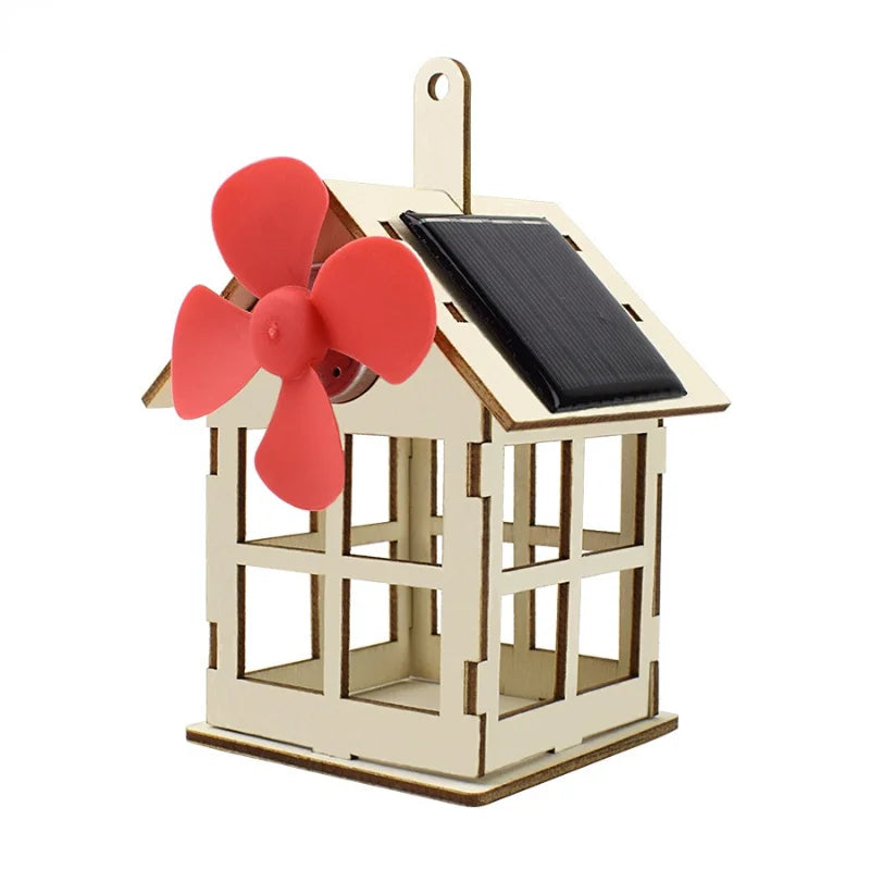 2-in-1 Solar Windmill DIY STEM Kit – Wood Science Toy for Kids