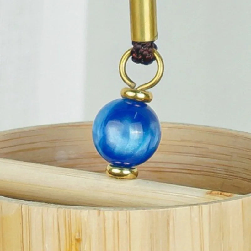 Antique Bamboo Wind Chime Hand Cranked Tube Chord Courtyard Outdoor