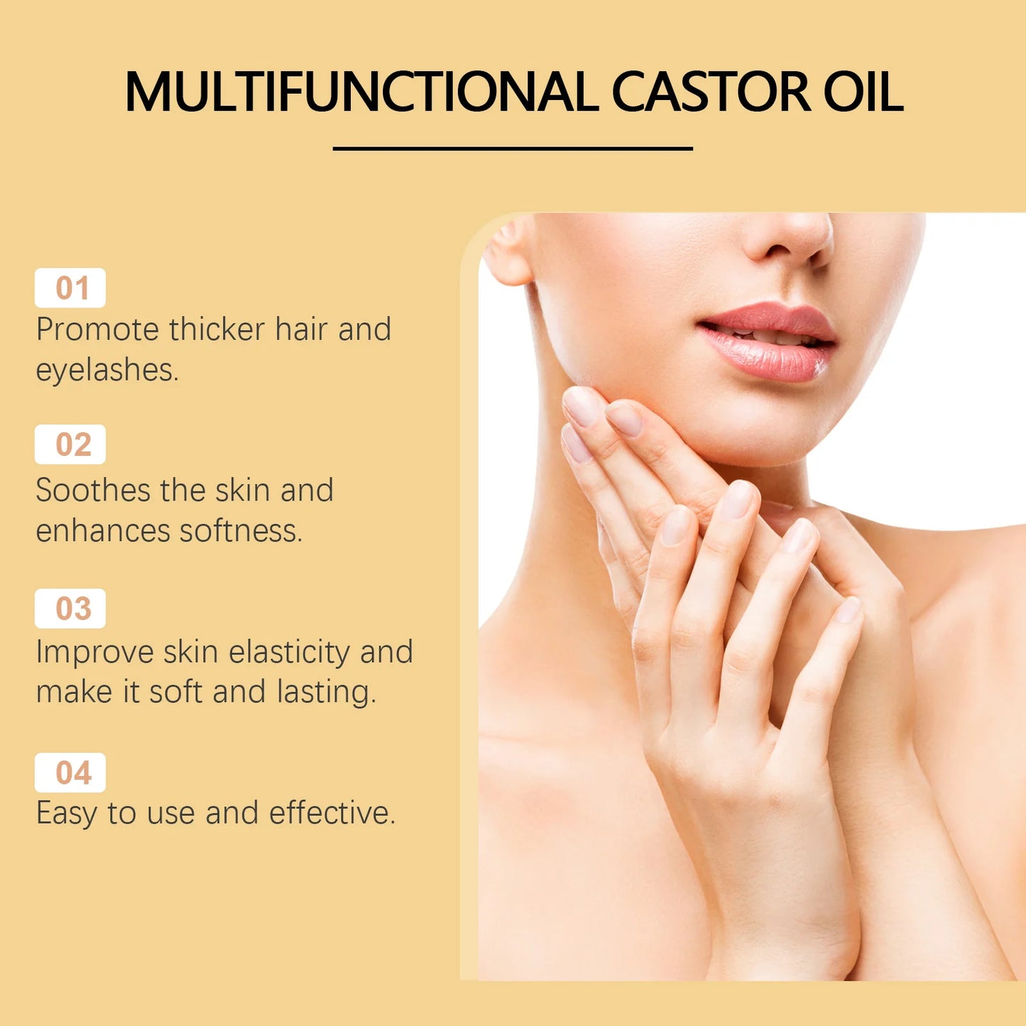 Organic Castor Oil for Hair, Lashes, Eyebrows & Skin – 100ml
