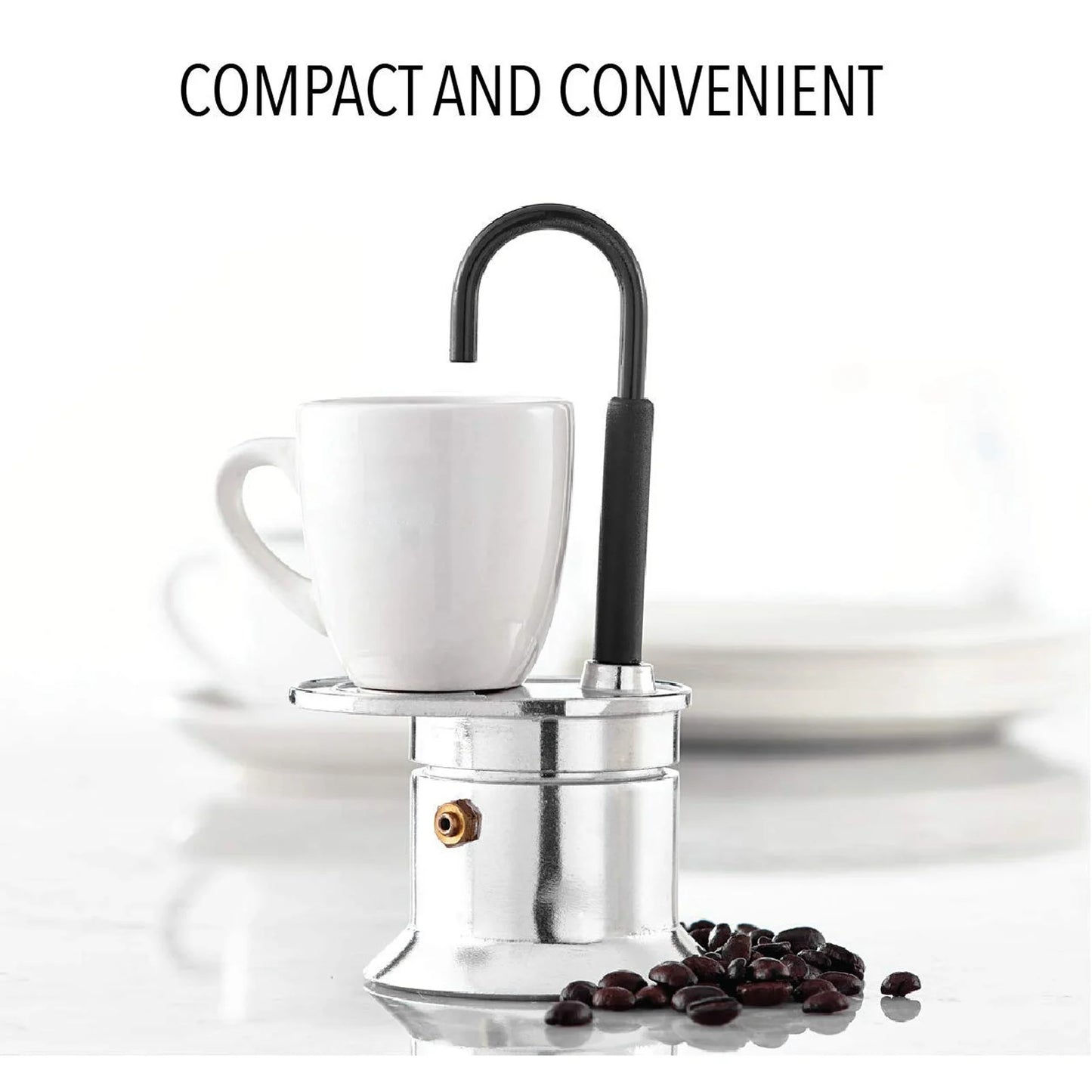 Single Tube Moka Pot 1 Cup Aluminum Alloy Spout Stovetop Italian
