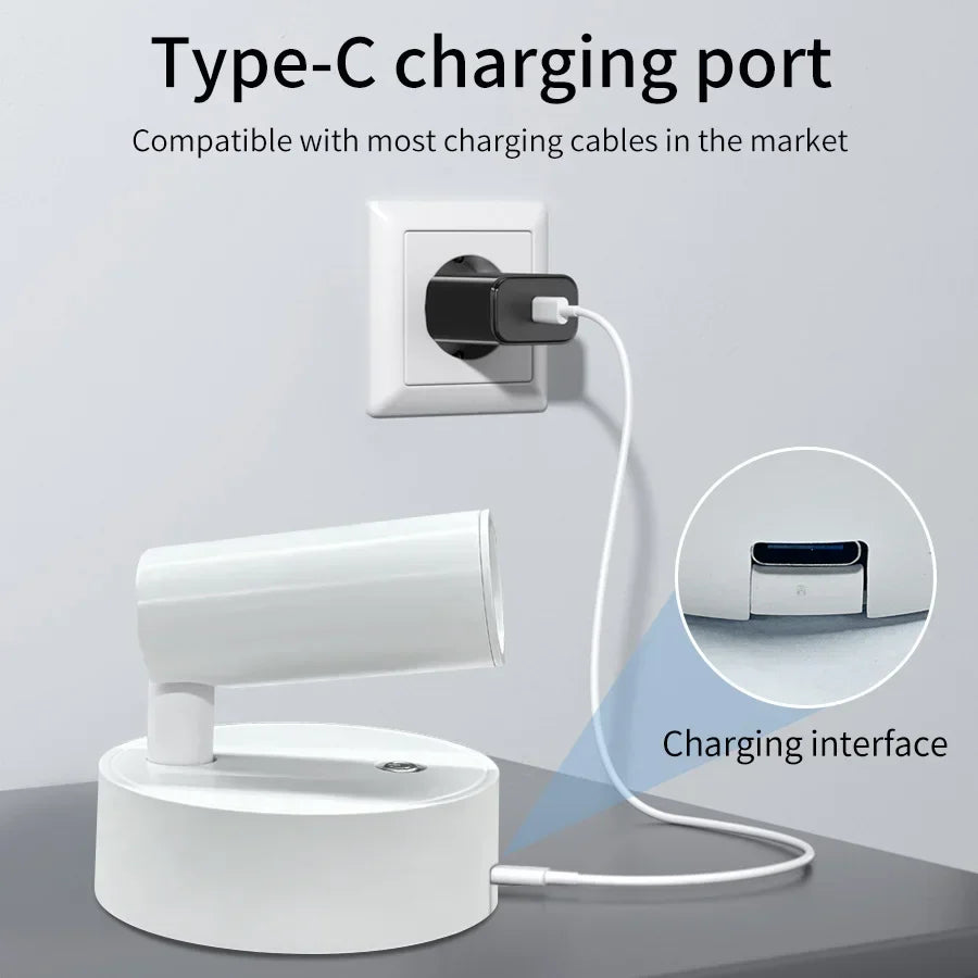 Wireless Magnetic LED Wall Spotlight – Dimmable & Rechargeable