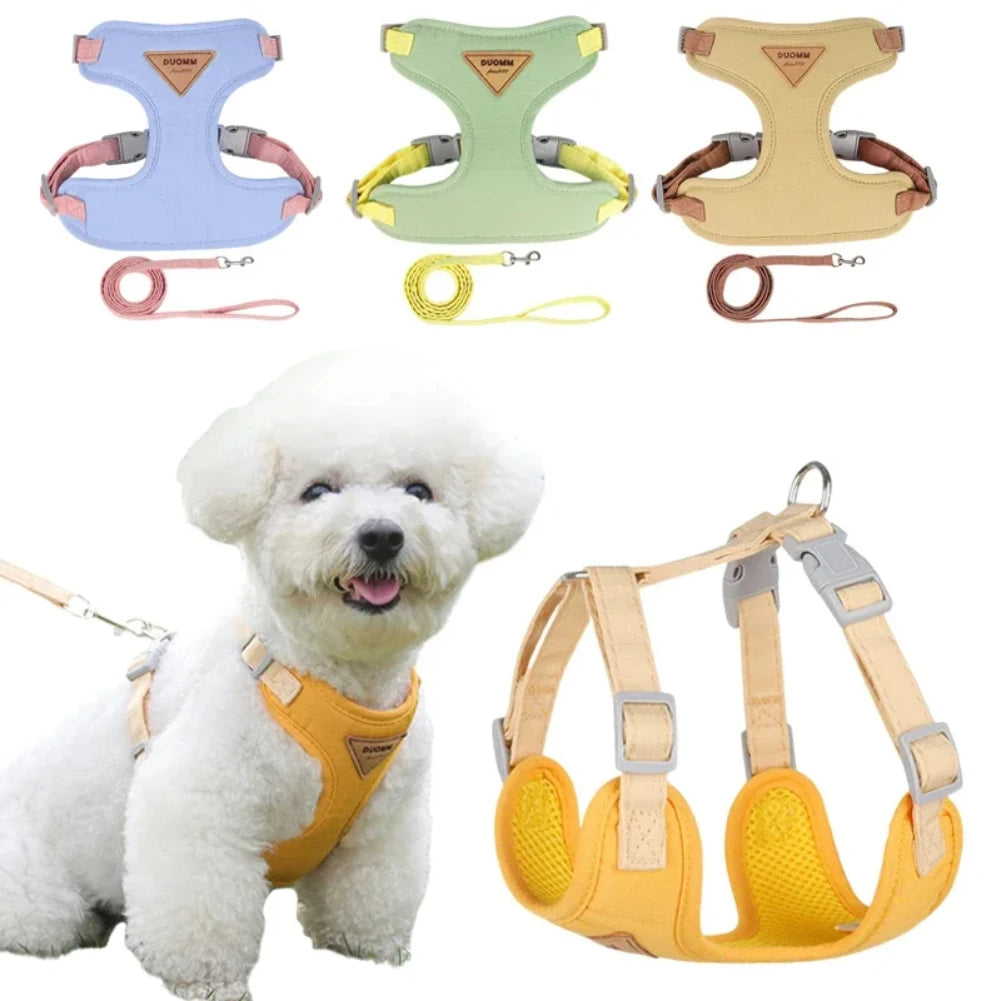 Breathable Puppy Harness & Leash Set – Small & Medium Dogs