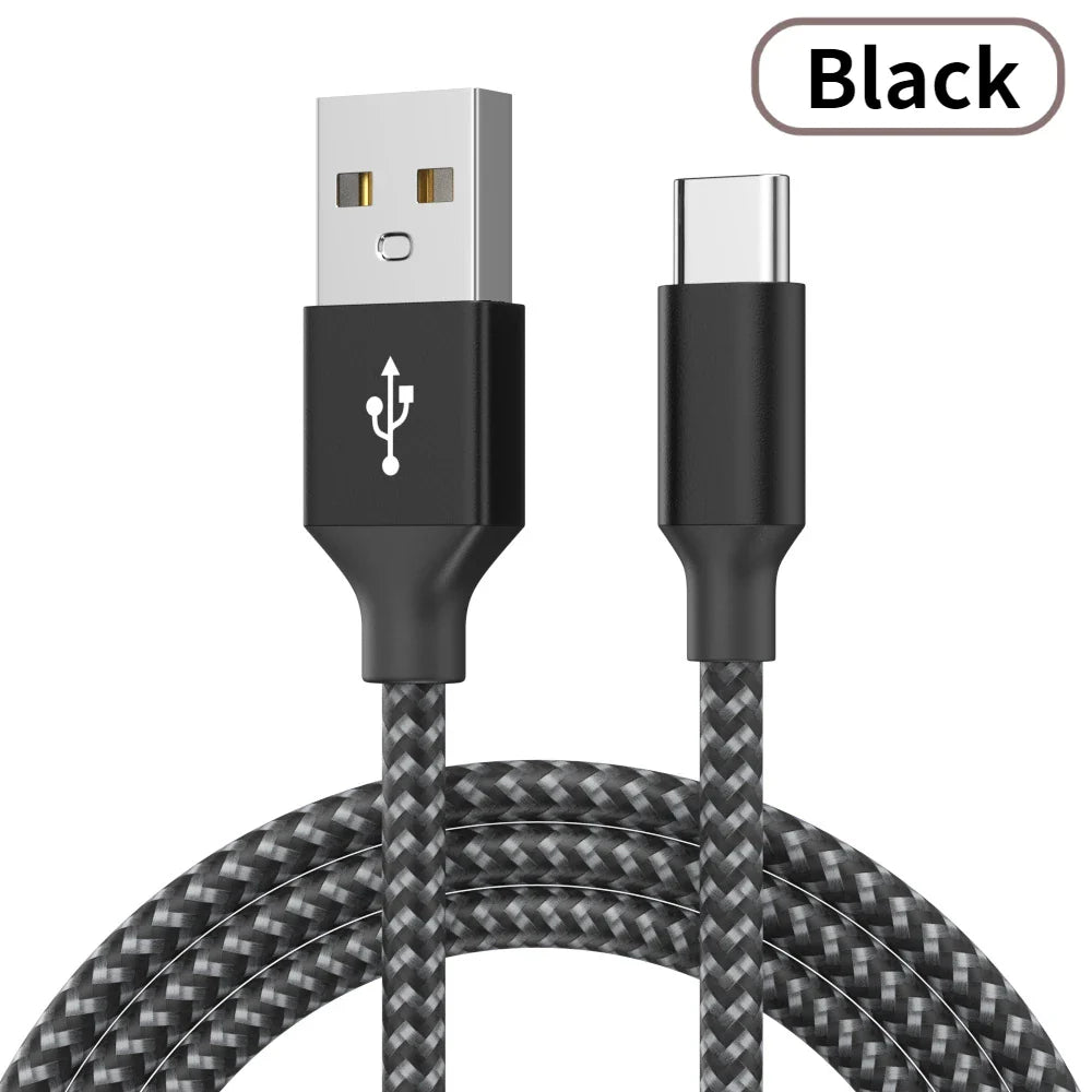 USB-A to USB-C Nylon Cable 10A Fast Charging – 1m & 3m