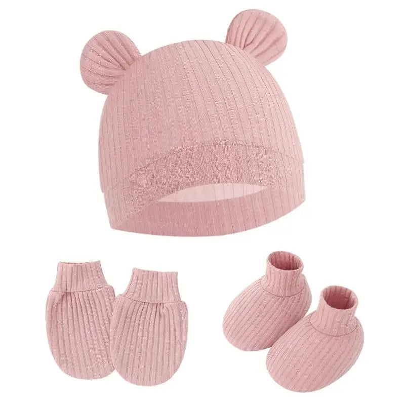 Newborn Baby Hat Mittens & Socks Set | Soft Cotton, 0–12M