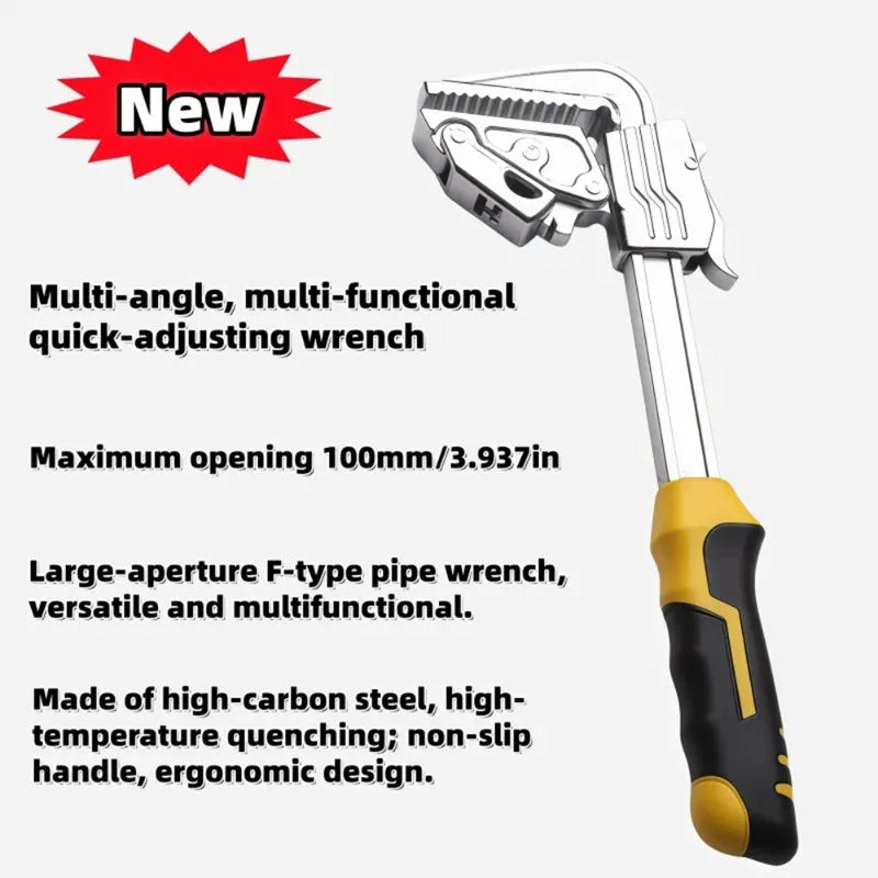 Adjustable F-Type Pipe Wrench | Multi-Function Spanner Tool