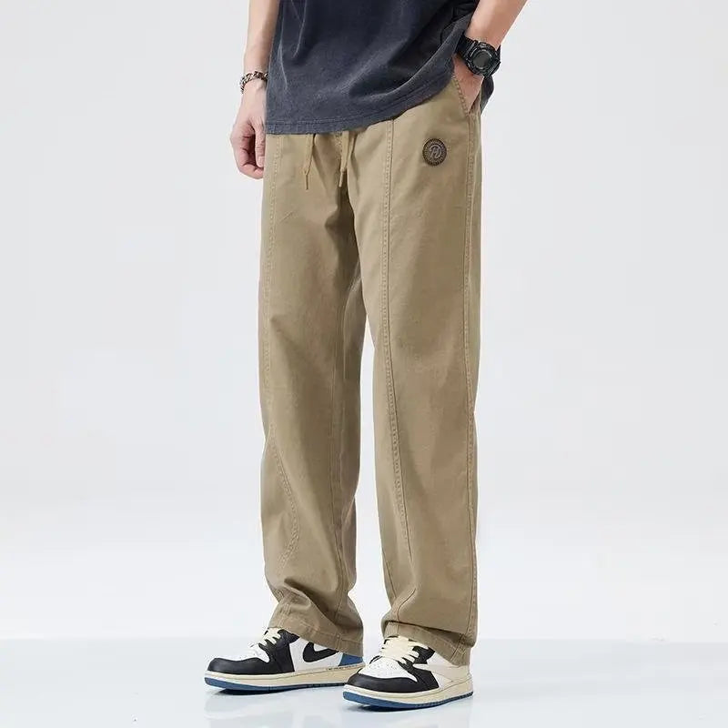 Men's Retro Loose Straight-Leg Cotton Cargo Pants | Casual