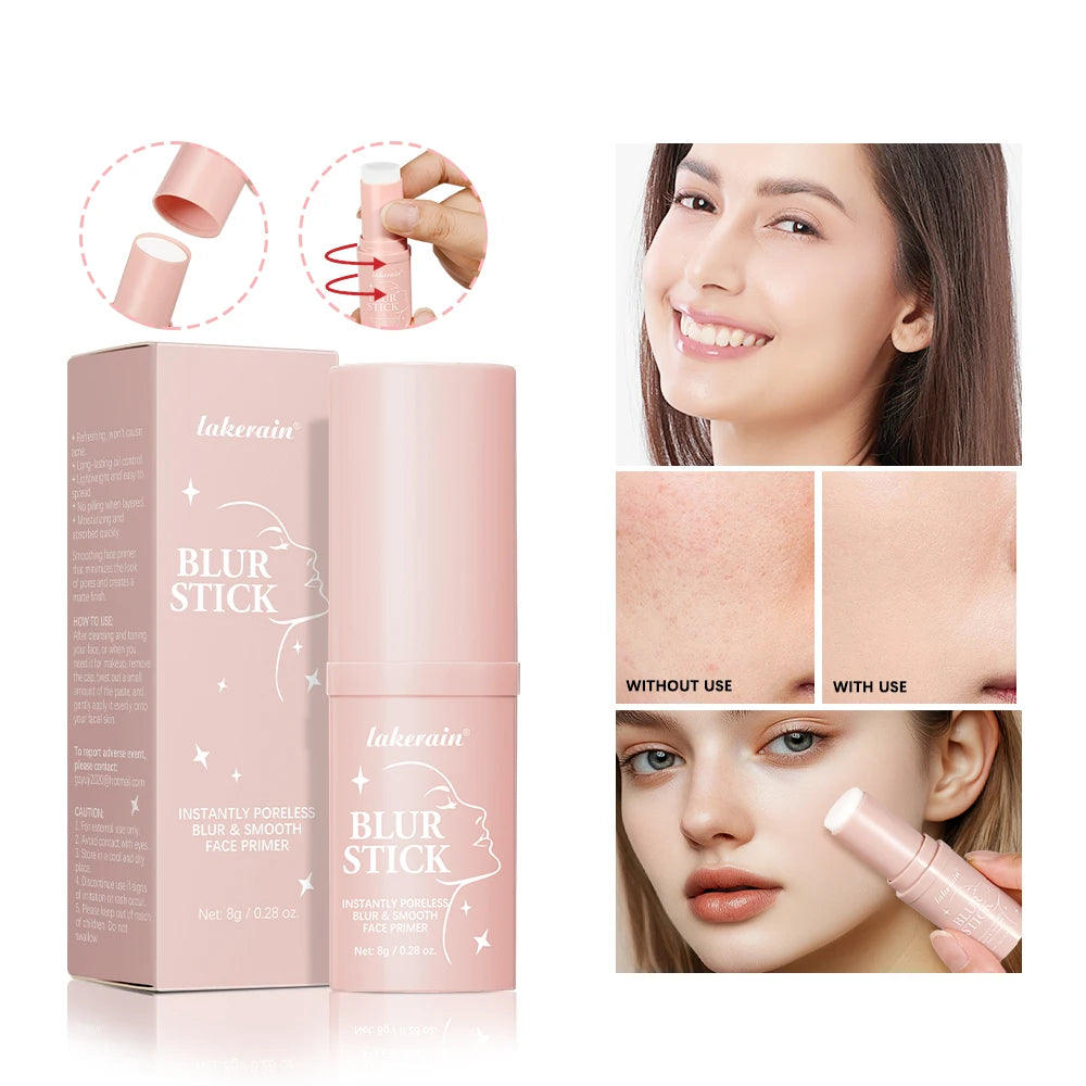 Blur Stick Like Baby Skin Instant Pore Eraser Primer Makeup Long-Lasting Oil Control Moisturizing Matte Finish Blur Pores Makeup Peaceful Pleasures Health and Wellness 1pc