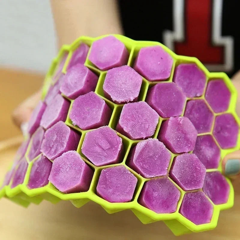 37 Grid Ice Cube Mold Honeycomb Shaped Tray DIY Cream Bar Cocktail
