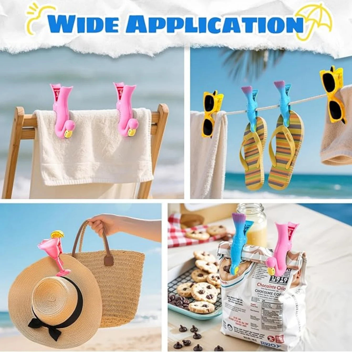Large Beach Towel Clips for Chairs & Sun Loungers – Durable Beach Chair Accessory Peaceful Pleasures Health and Wellness