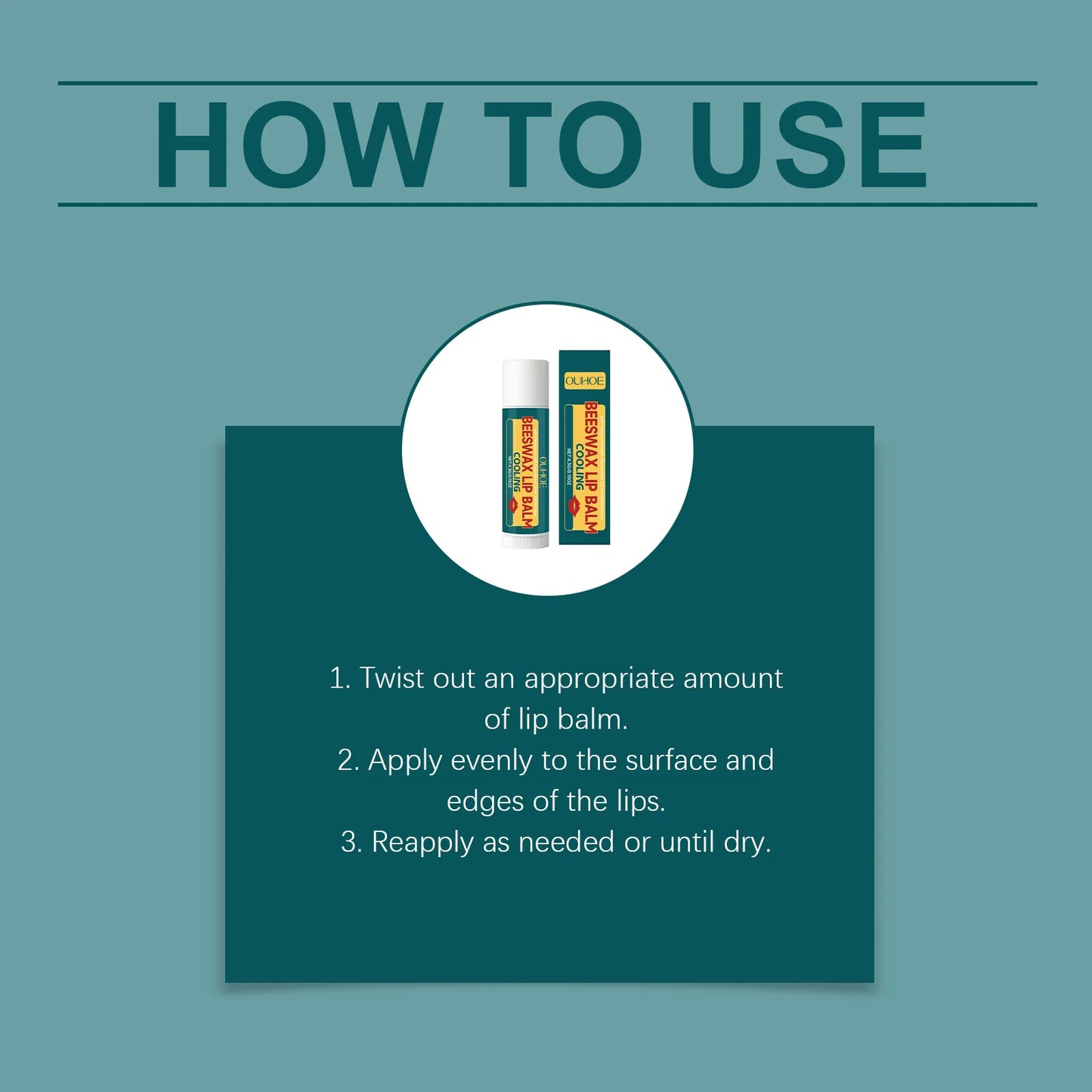 OUHOE Mint Beeswax Lip Balm – Moisturize & Soften Lips