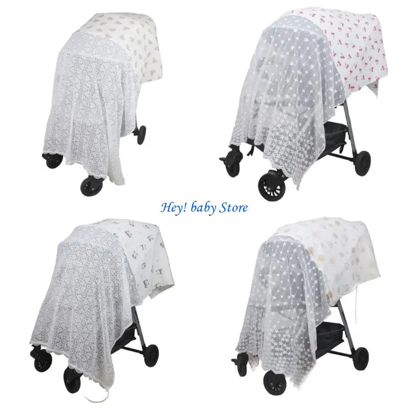 Baby Stroller Canopy Sunshade & Fly Net | Full Coverage 135x120cm