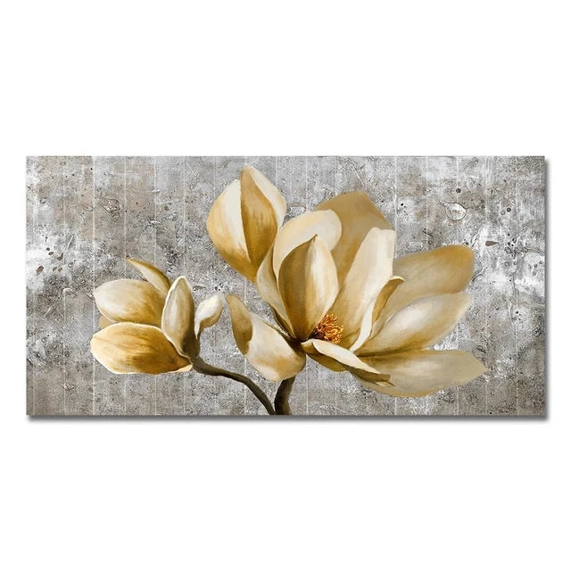 Modern Abstract Gold Flower Oil Painting on Canvas Posters and Prints Wall Art Canvas Painting Wall Picture for Home Decorati Peaceful Pleasures Health and Wellness B 50x70cm Unframed