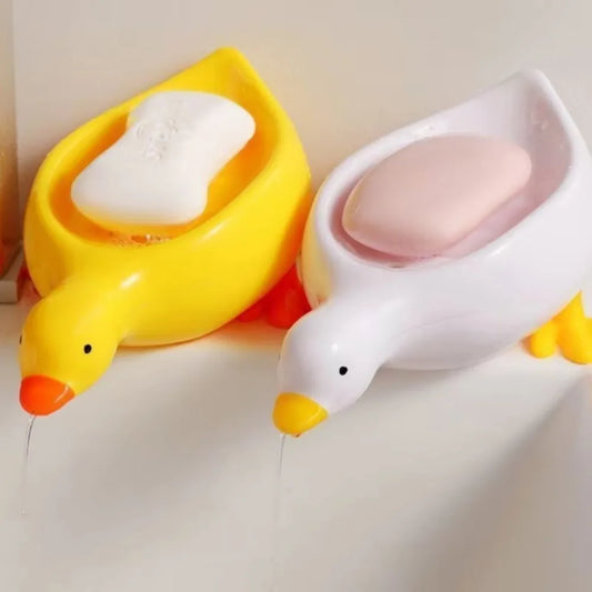 Random Soap Tray Self-draining Soap Rack Duck-shaped Creative Rack for Shower Bathroom Kitchen Tub Sink Tray Bracket Bathroom Peaceful Pleasures Health and Wellness