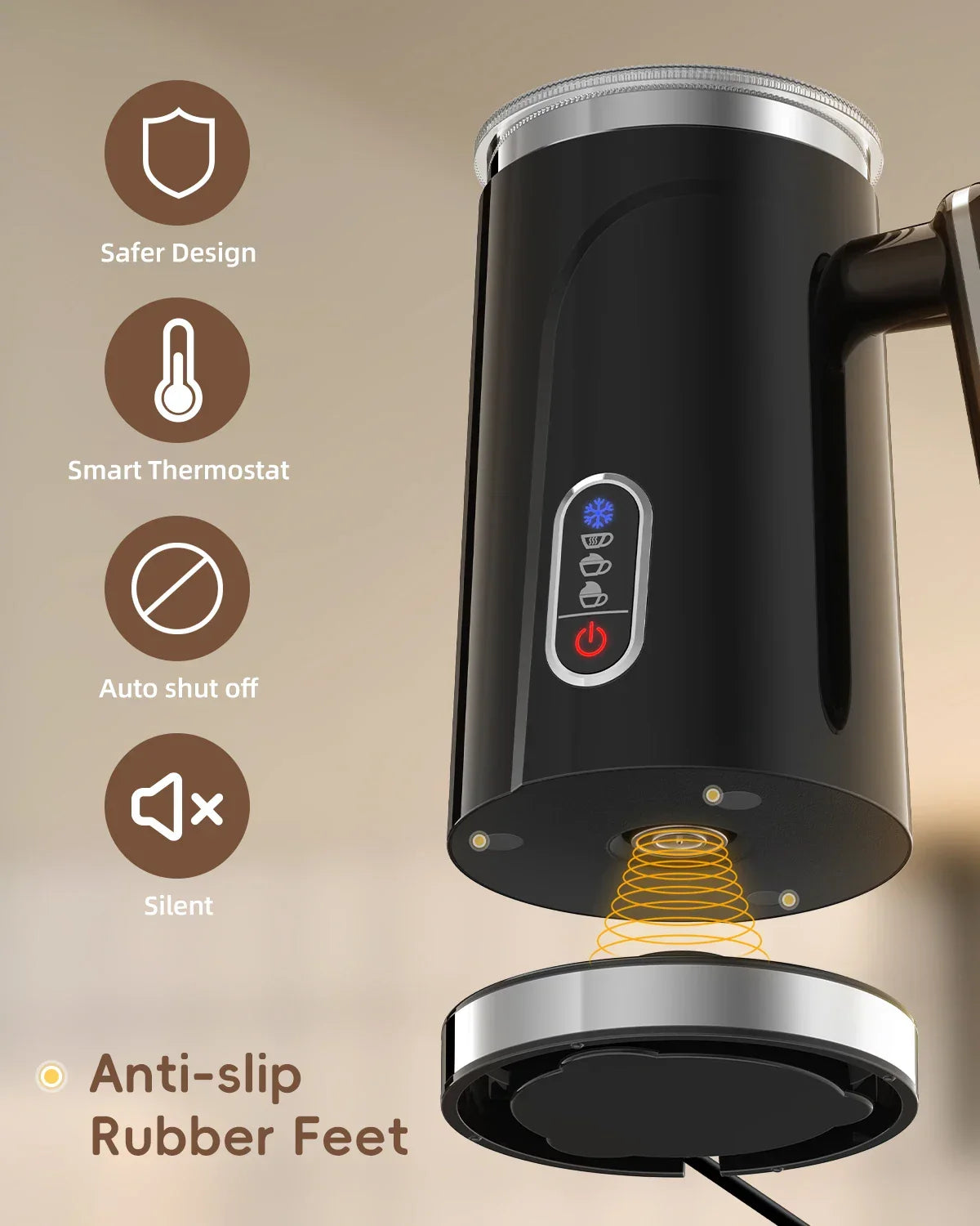 BioloMix 4-in-1 Automatic Milk Frother & Warmer 500W Milk Frother Peaceful Pleasures Health and Wellness