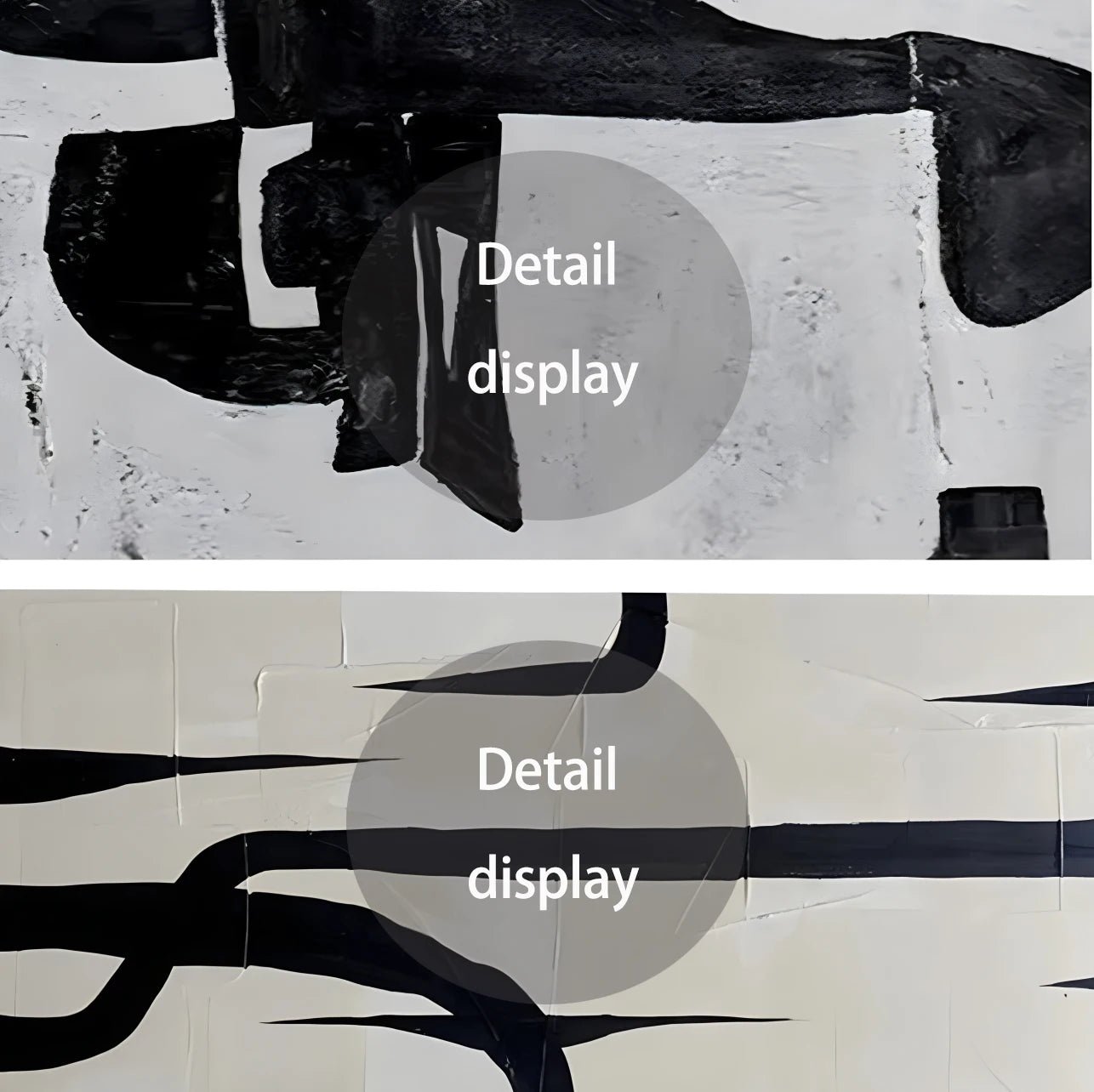 Hand-painted Large-scale Minimalist Modern Mural Art on Black and White Abstract Canvas, Living Room Art, Acrylic Oil Painting Peaceful Pleasures Health and Wellness