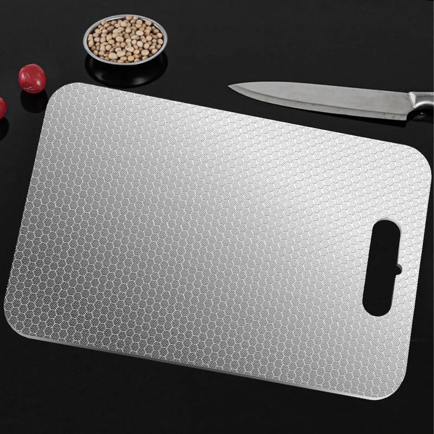 Double-Sided Stainless Steel Cutting Board | Dishwasher Safe Stainless Steel Cutting Board Peaceful Pleasures Health and Wellness