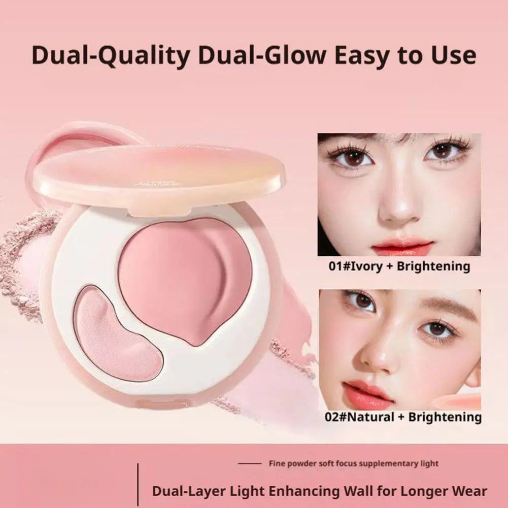 Natural Dual-effect Shiny Matte Three-dimensional Peach High Gloss Face Brighten Depression Integrated Groove High Gloss Cream Peaceful Pleasures Health and Wellness