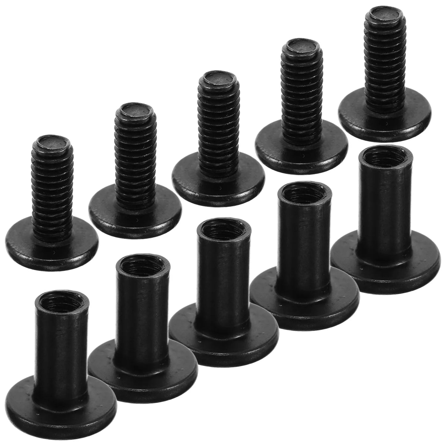 20Set Binding Post Nuts Hex Socket Black Screws Clamp Plate Kit Secure Furniture Cabinet Repair Assembly Fastener Peaceful Pleasures Health and Wellness