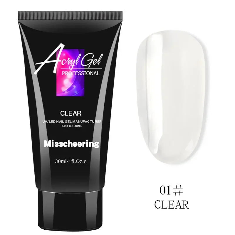 30ml Nail Extension Gel Nail Build Poly Nail Acrylic Gel UV LED Quick Extension of Crystal Model Painless Crystal Glue Peaceful Pleasures Health and Wellness 01