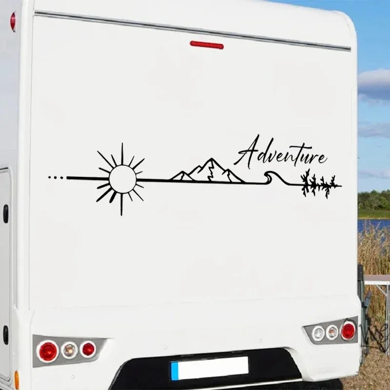 Adventure Mountain Vinyl Car Sticker | Waterproof Camping Decal
