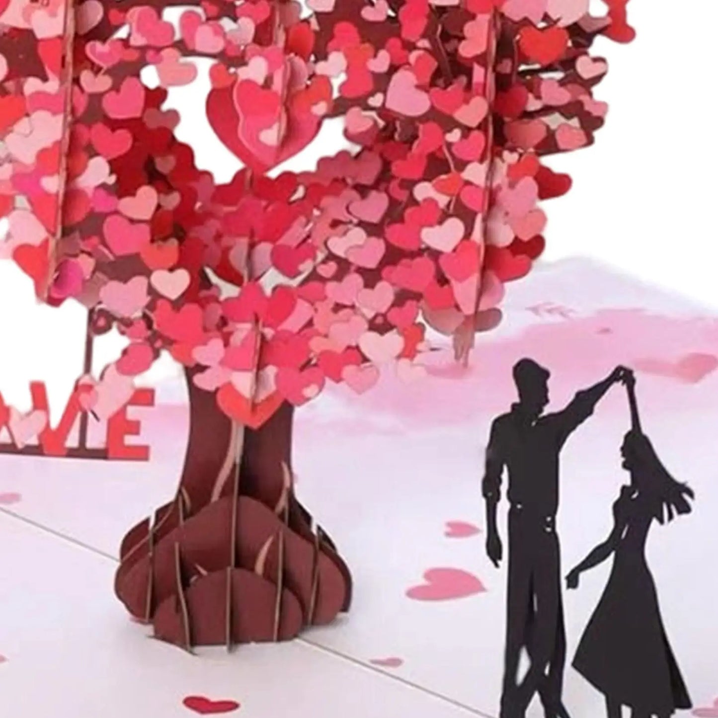 3D Pop-Up Heart Tree Couple Card – Romantic Greeting Card