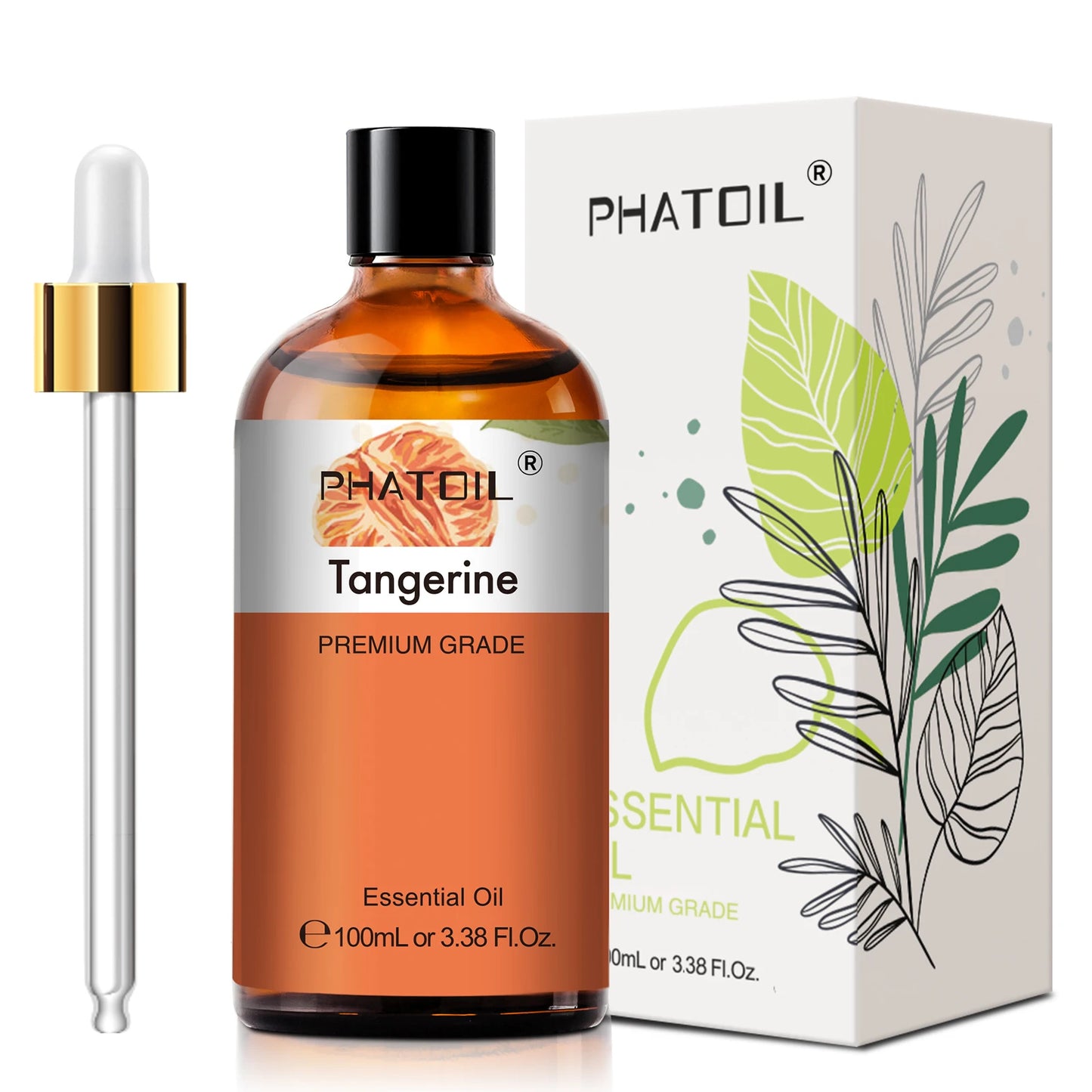 PHATOIL 100ml Pure Essential Oil Lavender Jasmine Vanilla Sandalwood Sweet Orange Lemon Aromatherpay Essential Oils For Diffuser Peaceful Pleasures Health and Wellness Tangerine United States 100ml