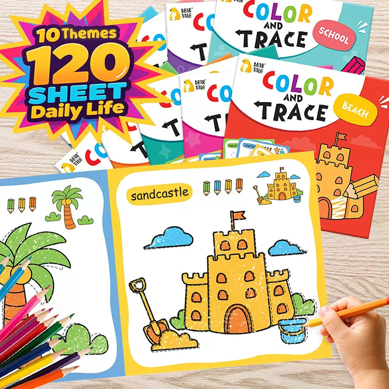 10-Book Kids' Coloring Set – 10 Cartoon Themes for Ages 3–6