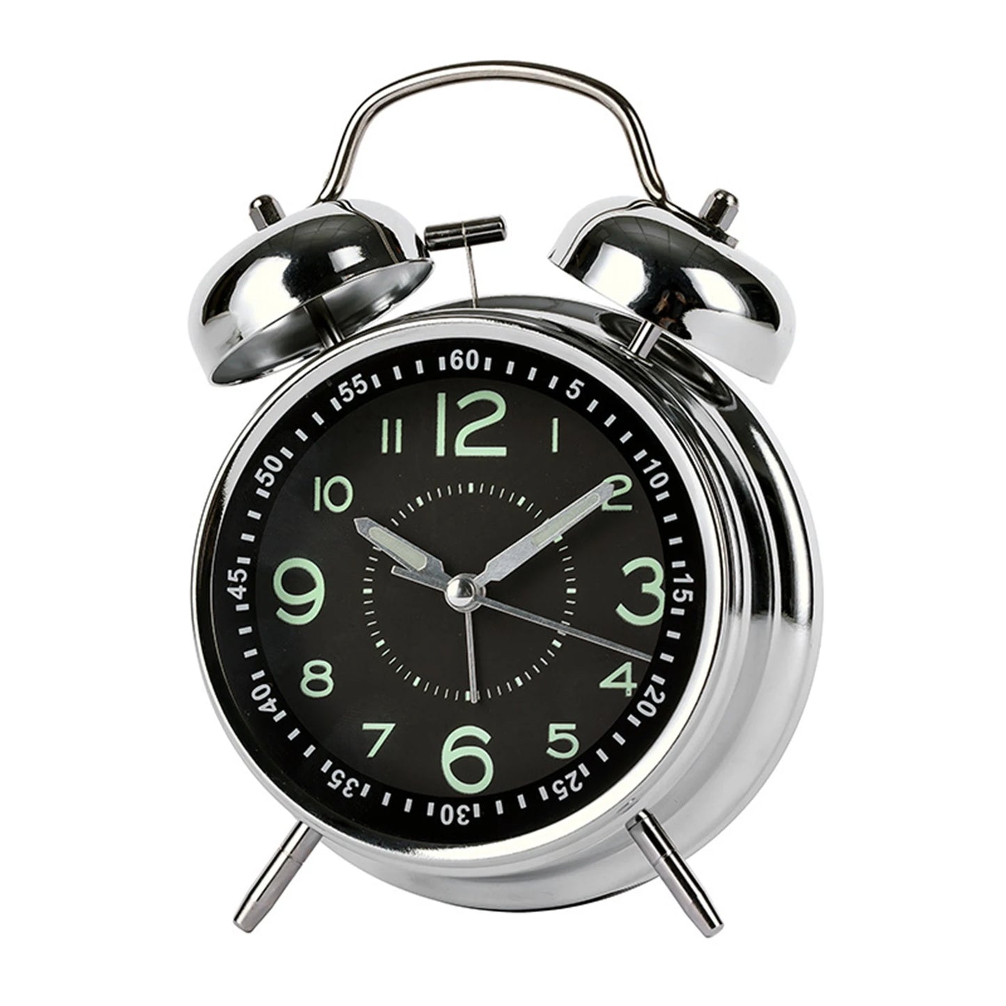 Twin-Bell Vintage Alarm Clock | Loud, Compact & Retro Vintage Alarm Clock Peaceful Pleasures Health and Wellness Black