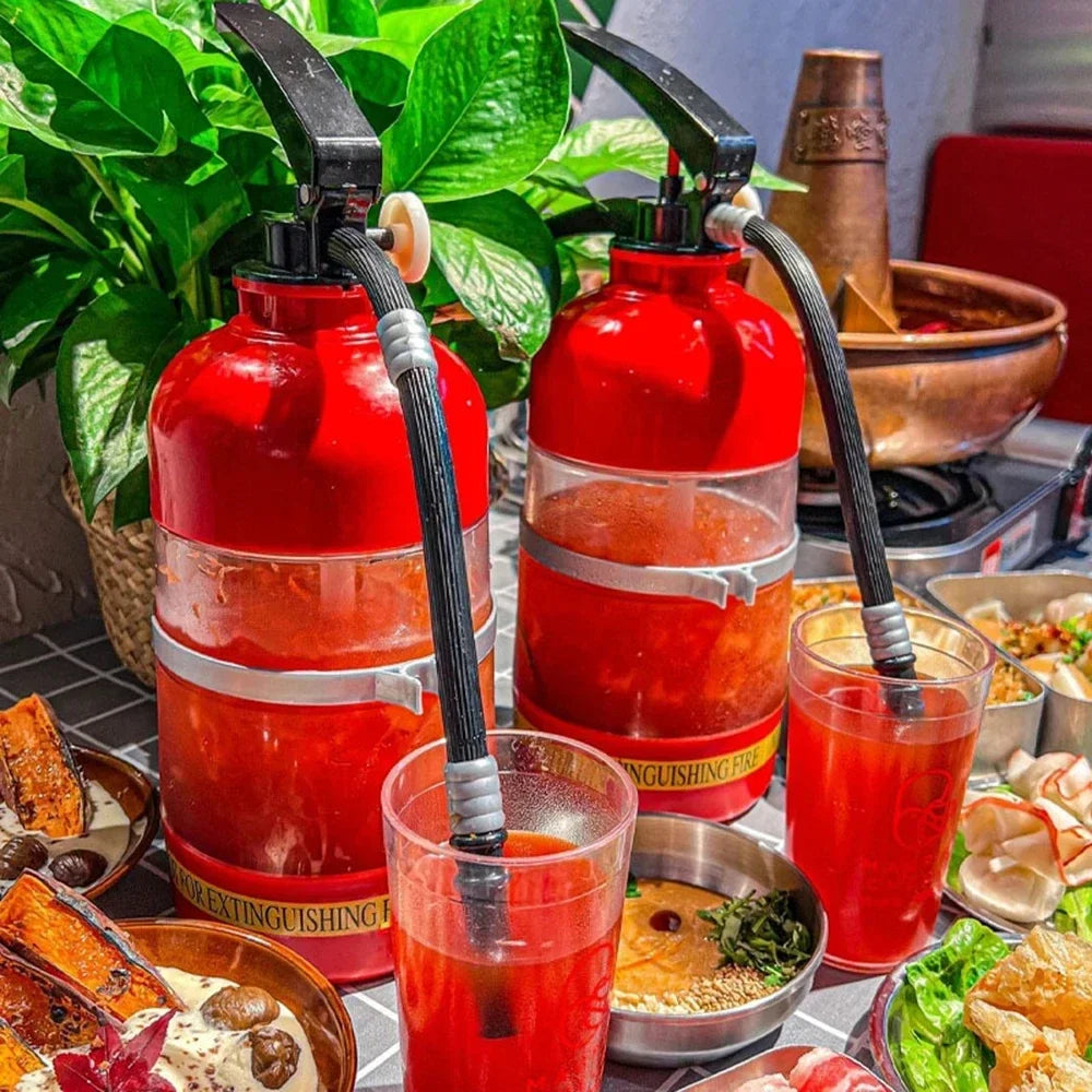 1.5L Creative Fire Extinguisher Drinking Barrel [No cup]Wine Divider Cannon Portable Beverage Beer Drink Dispenser For Party Bar Peaceful Pleasures Health and Wellness
