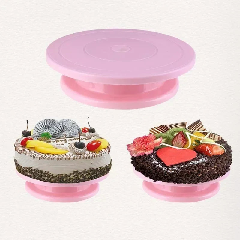 Plastic Cake Turntable Dough Pastry Decorating Cake Stand Rotary Table DIY Pan Round Cookie Stand Rotating Cake Rotary Table Peaceful Pleasures Health and Wellness