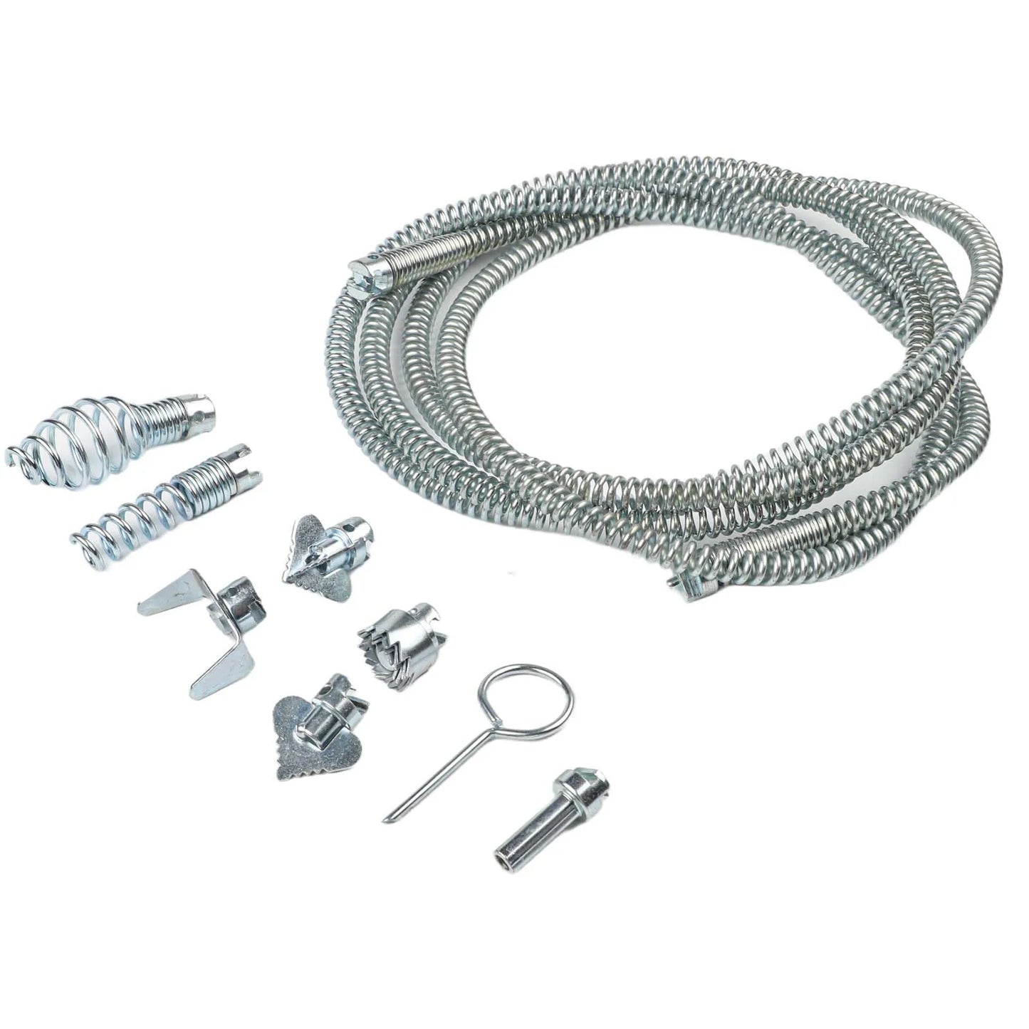 Pipe Cleaning Spiral 6 Cutting Heads | 3M Steel Drain Auger