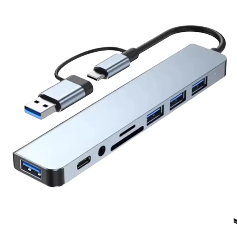 8 In 1 Port USB C Expander USB 3 Hub Type-C Splitter Type C Dock Multiport Adapter USB Expander For Xiaomi Phone Tablet Peaceful Pleasures Health and Wellness 8 In1