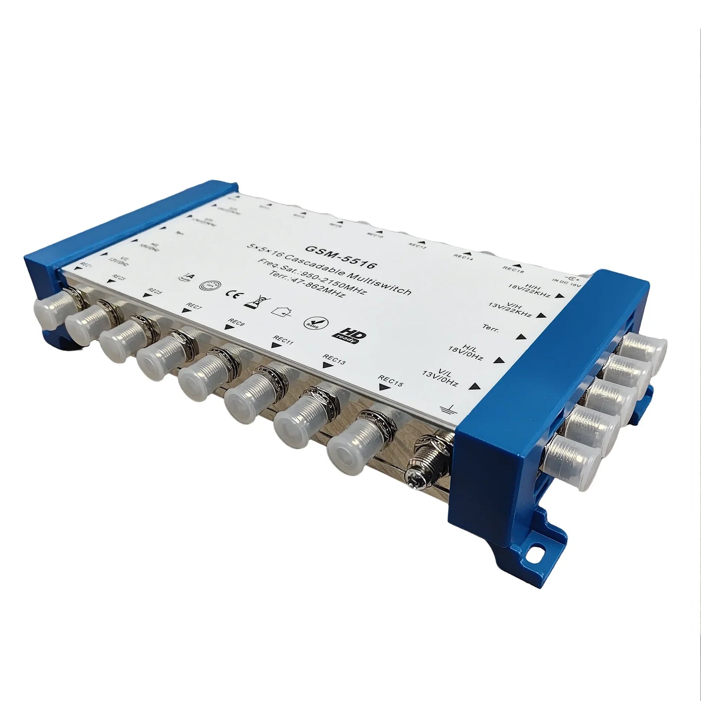 Satellite Multi-Switch 5/9-in 16-out DiSEqC 13V 18V 22K Distributor