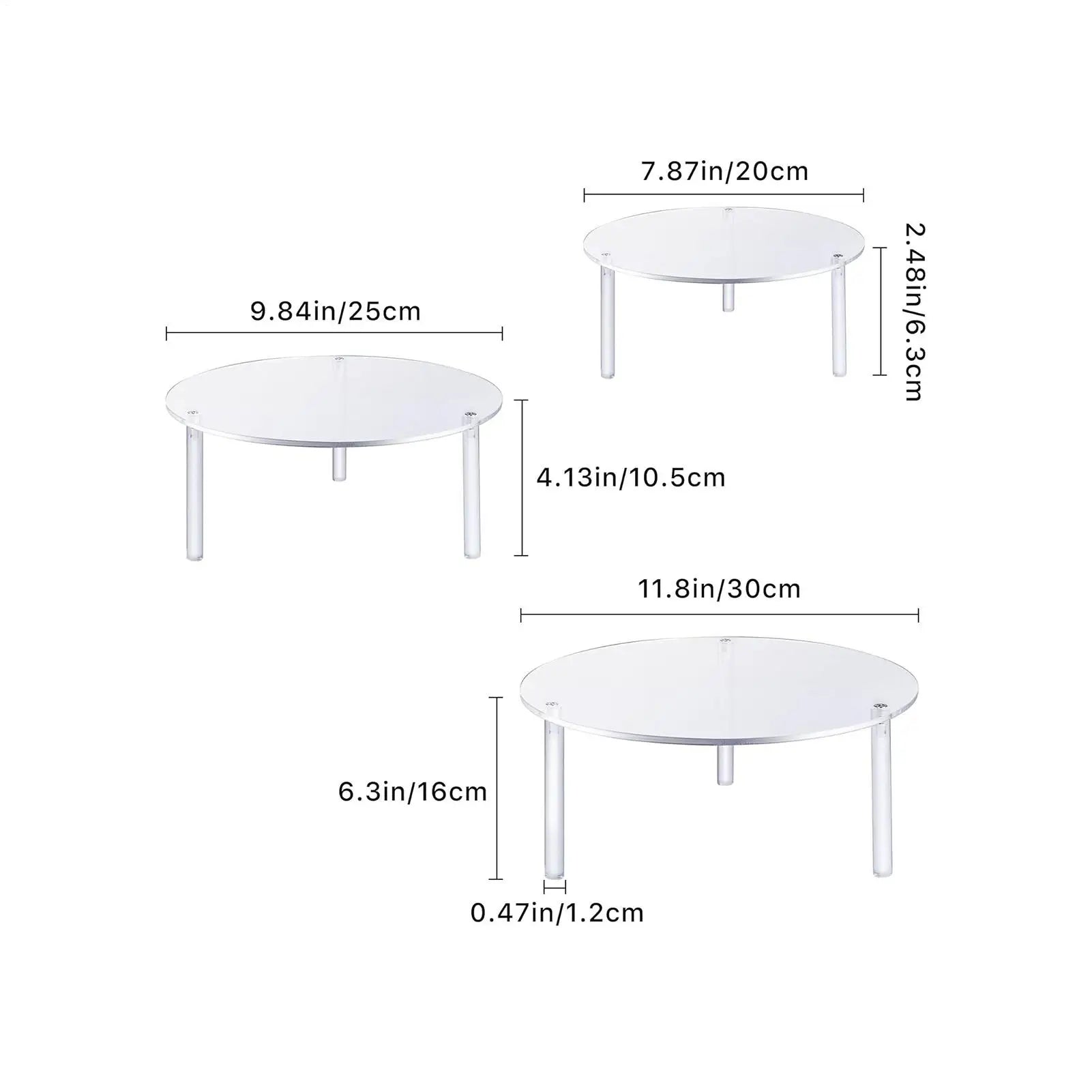 Cake Stand 3 Pieces Acrylic Food Display Acrylic Birthday Cake Stands Set For Table Decor Food Candy Cookie Birthday Wedding Peaceful Pleasures Health and Wellness