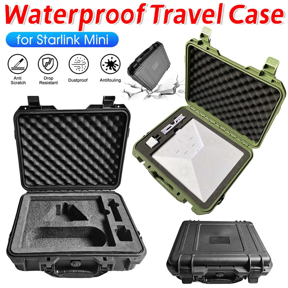 Waterproof Travel Case with Molded Foam Protective Hard Case Portable Travel Protective Case for Starlink Mini Accessories Peaceful Pleasures Health and Wellness
