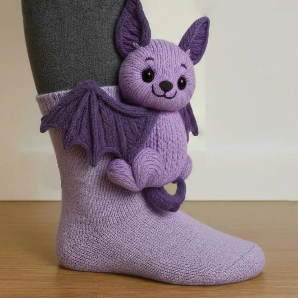3D Knit Animal Socks – Warm Wool Floor Socks, Rabbit & Panda