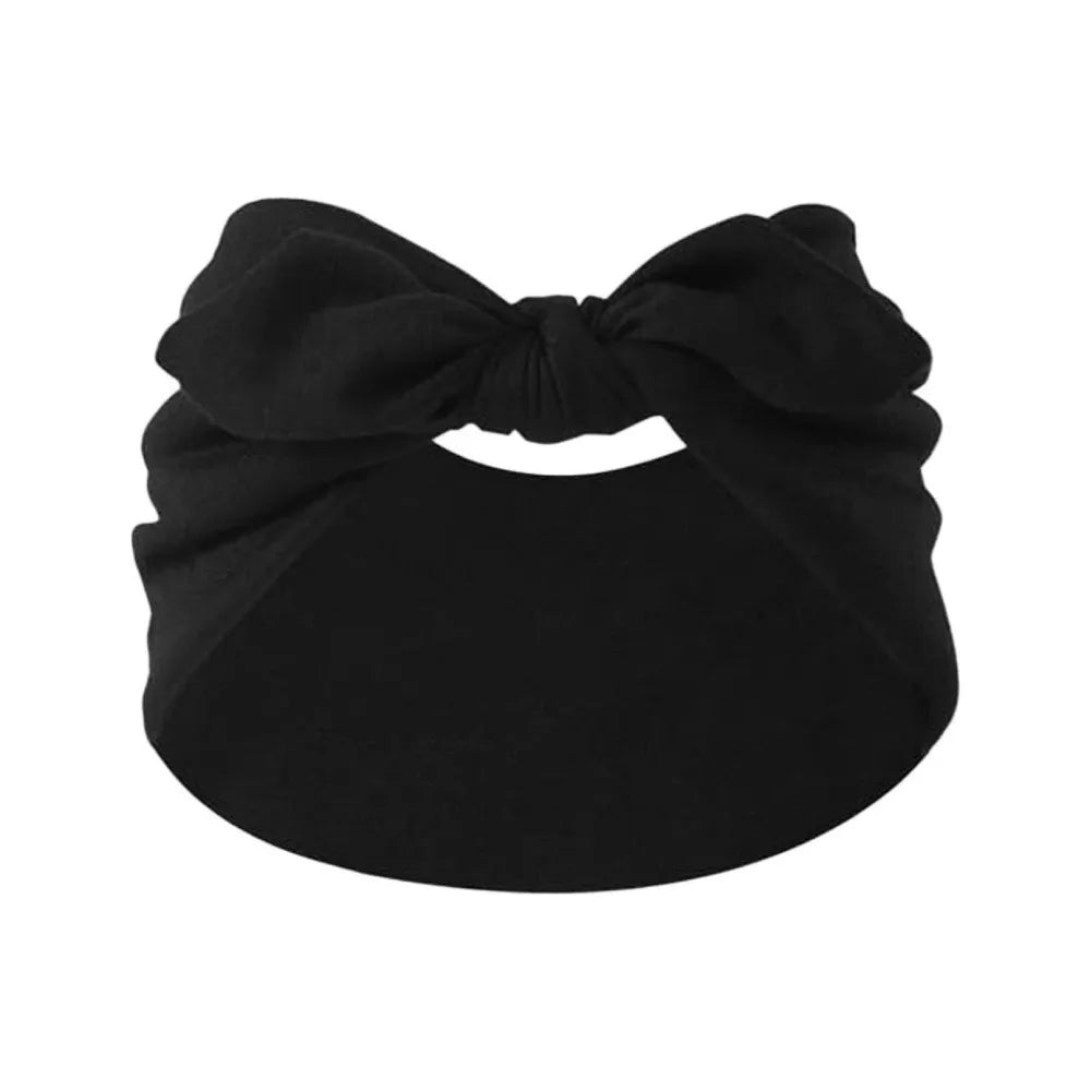 Wide Bohemian Knotted Bunny Ear Headband – Non-Slip Workout