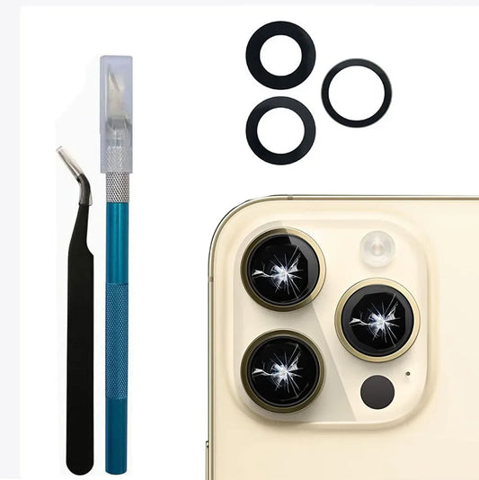 iPhone Camera Lens Glass Replacement Kit + Tool + 3M Adhesive Camera Lens Repair Kit Oasis Select