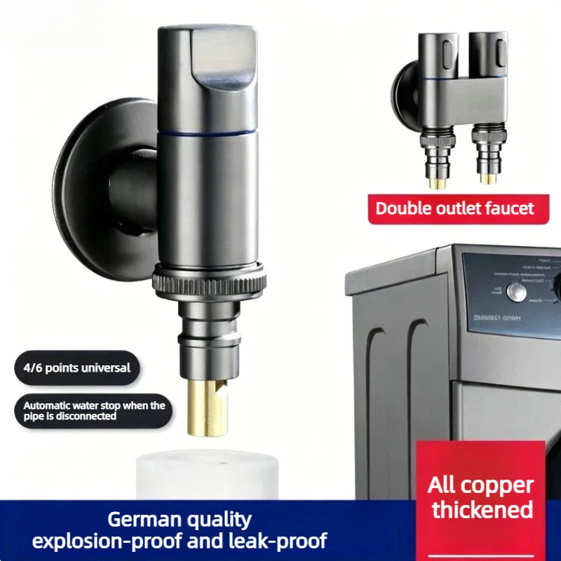 DN15/DN20 Brass Angle Stop Valve – Quick-Release Wall Mounted