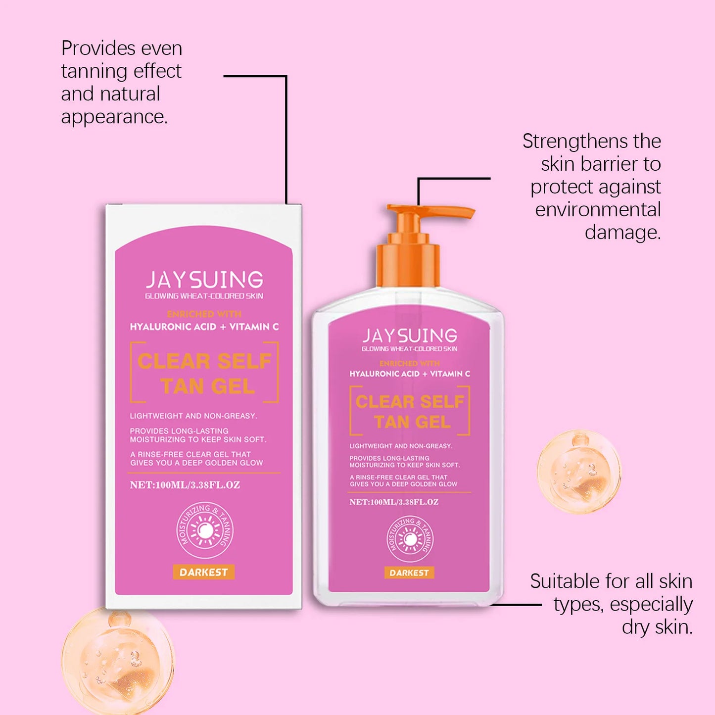 Jaysuing Self Tan Gel – Hydrating Fast-Absorbing Body Bronzer