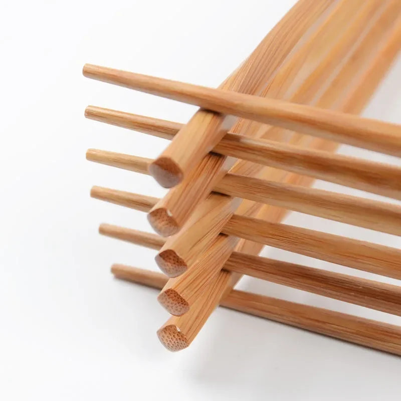 Natural Bamboo Chopsticks – Handmade Non-Slip Reusable Wavy Wood Sushi Chopsticks | 1 Pair or 5 Pairs