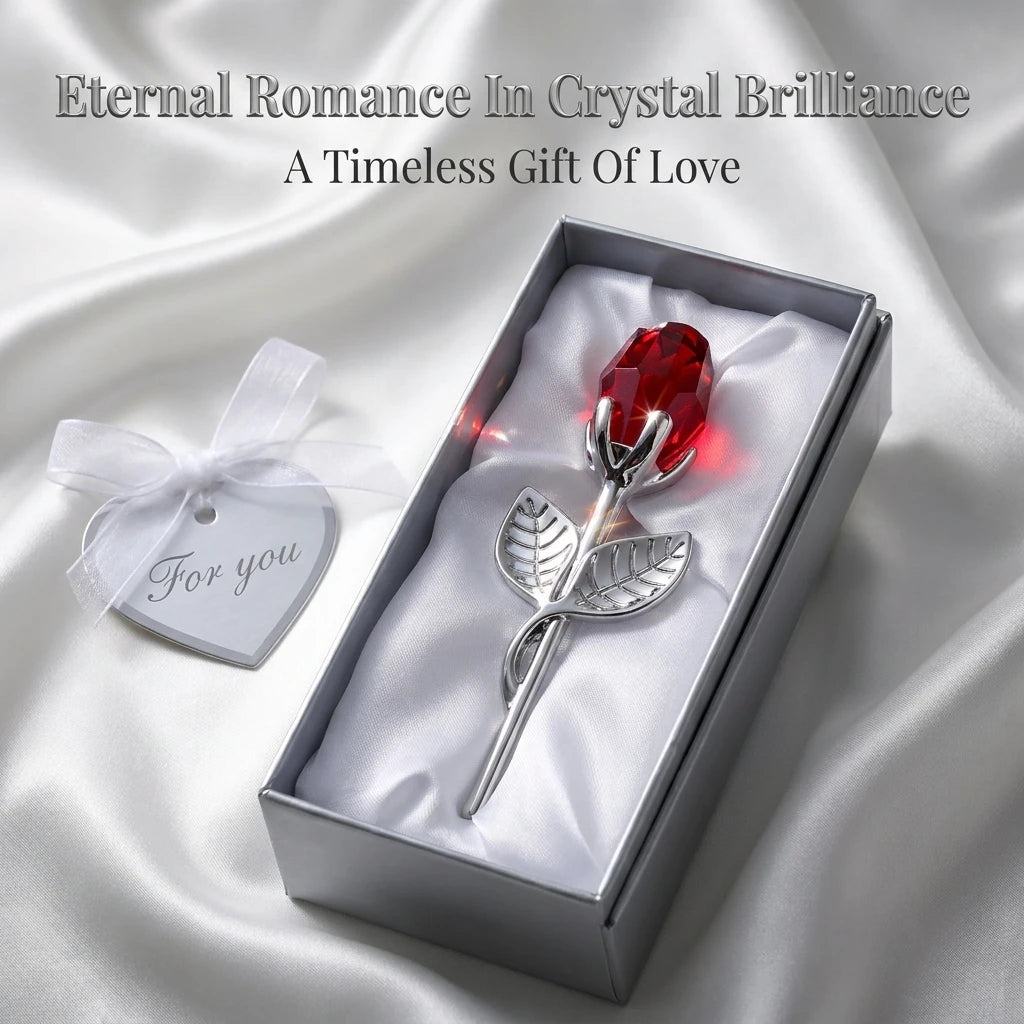 Mini Crystal Rose Ornament – Romantic Gift for Her, 4 Colors