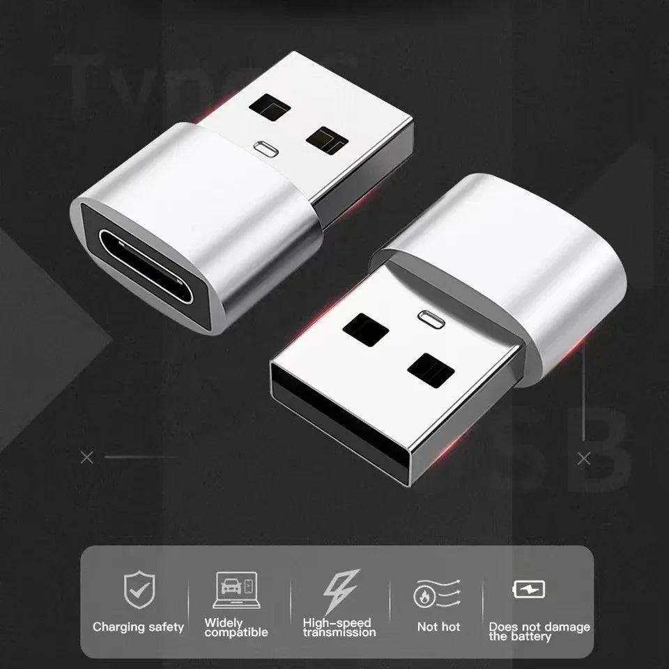1PC USB to Type C Adapter Type C to USB Fast Charging OTG Converter for iPhone 15 Samsung Xiaomi iPad Laptop Android Phones Peaceful Pleasures Health and Wellness