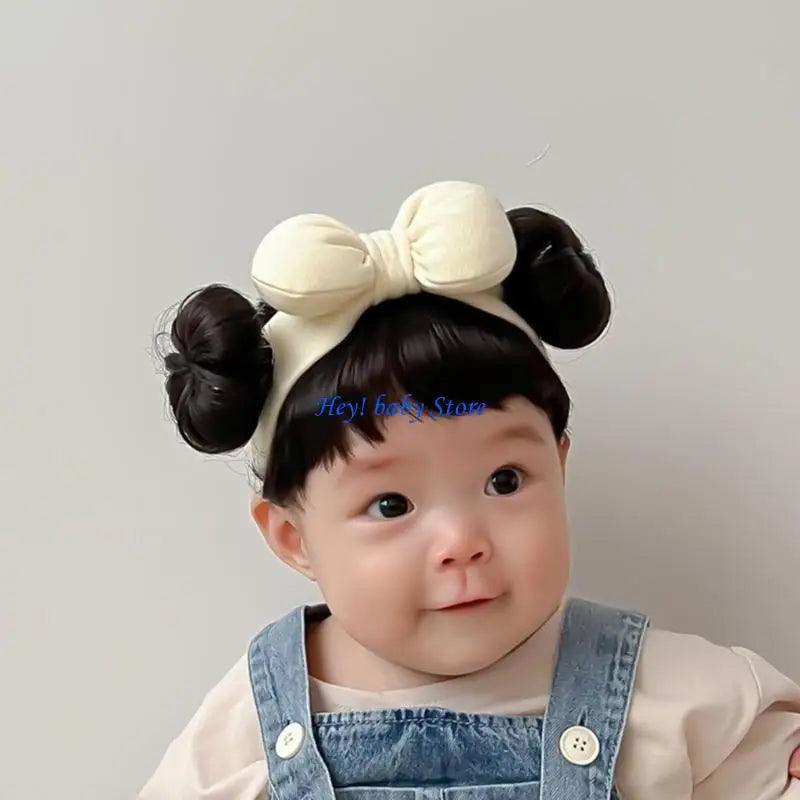 Baby Girl Bowknot Bun Headband | Cute Hair Accessory 0–2 Yrs