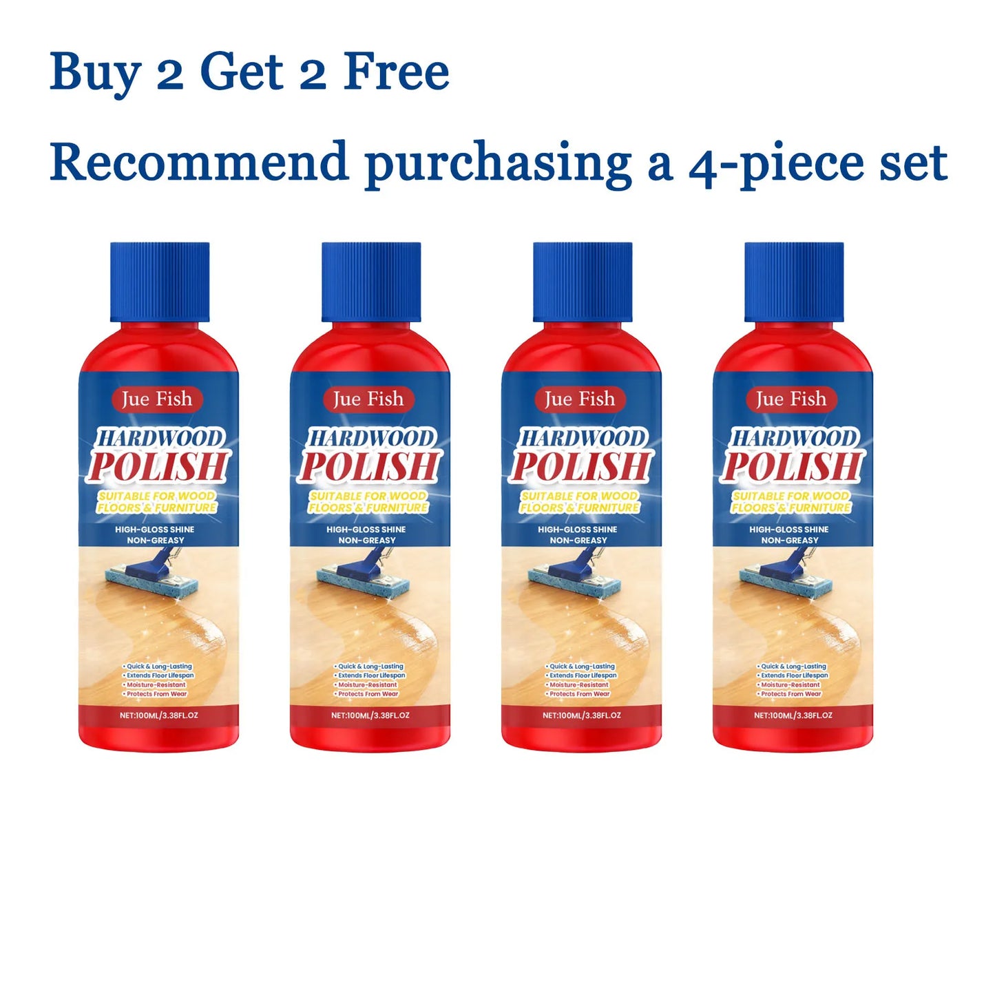 Jue-Fish 100ml Hardwood Floor Cleaner – Restores Gloss & Removes Stains
