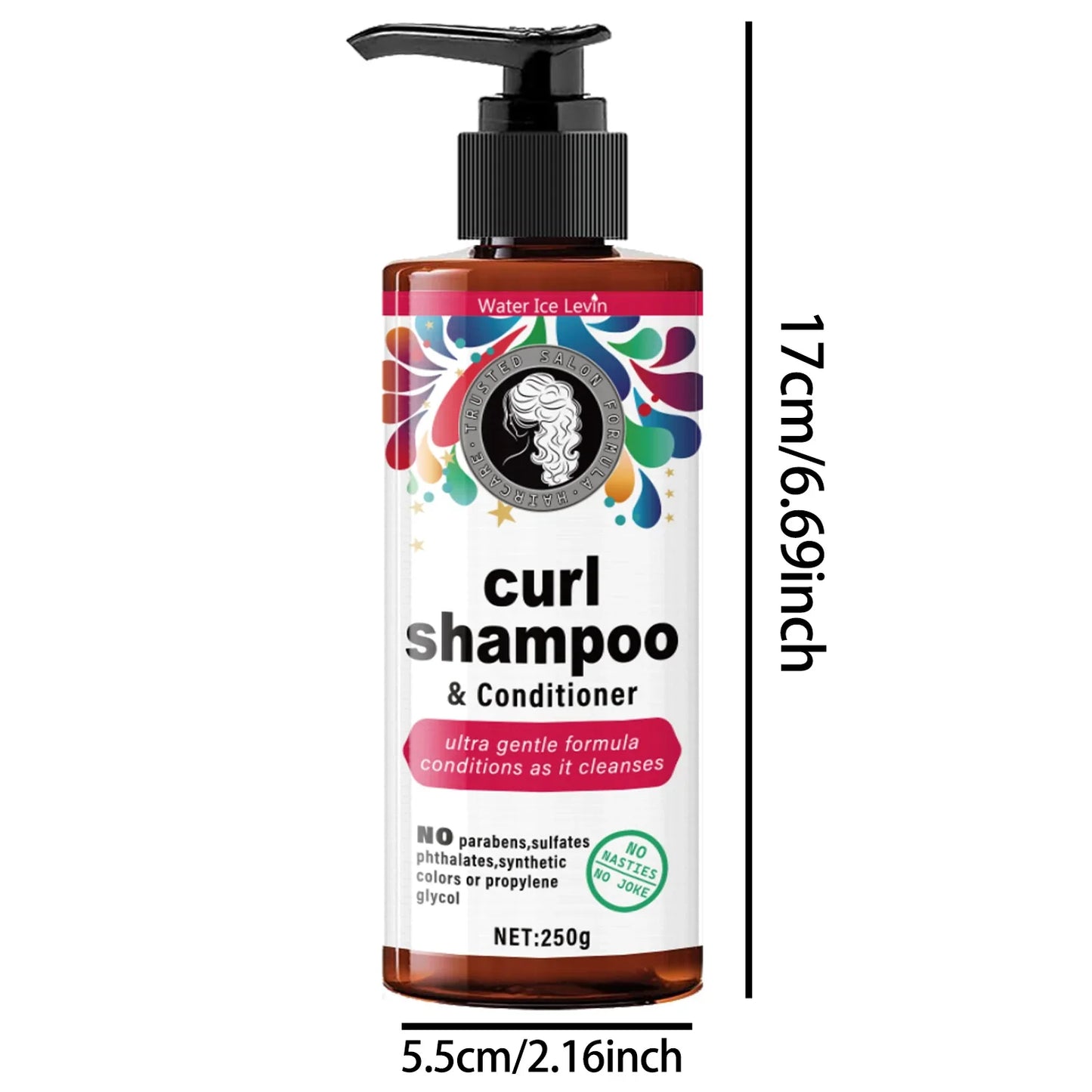 Curly Hair Shampoo & Conditioner 250g – Glycerin & Keratin