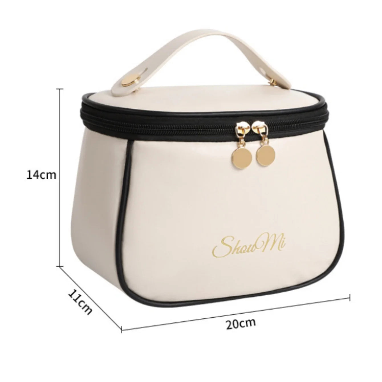 Large Waterproof Travel Makeup Bag with Handle & Divider