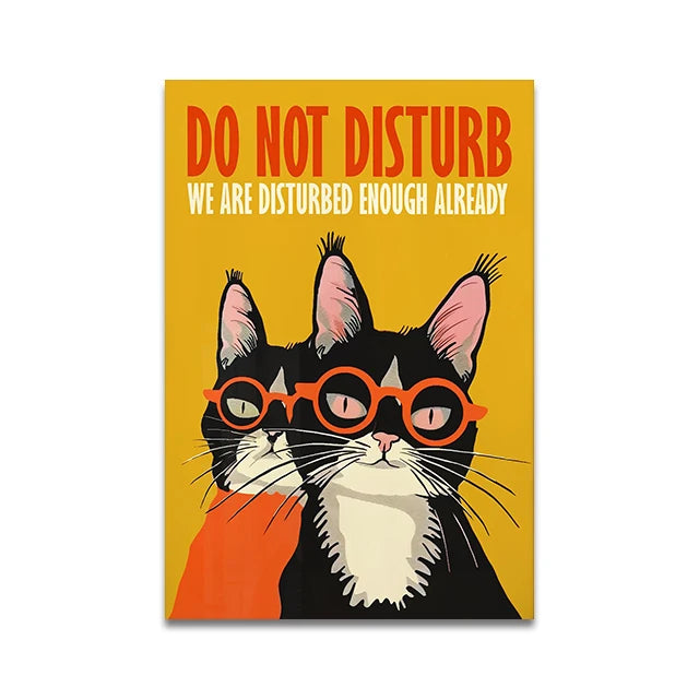 Are You Pooping Funny Cat Canvas Print Poster Whimsical Animal Abstract Art Prints Wash Room Bathroom Wall Art Home Decor Poster Peaceful Pleasures Health and Wellness