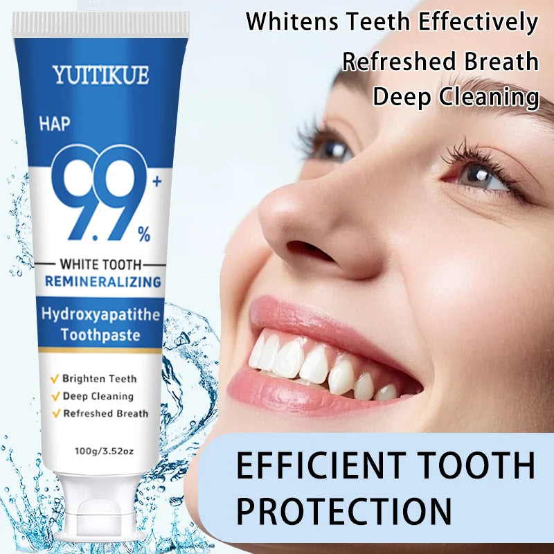 YUITIKUE HAP Hydroxyapatite Toothpaste 9.9+% Remineralizing White Teeth Deep cleaning Fresh Breath 100g Peaceful Pleasures Health and Wellness