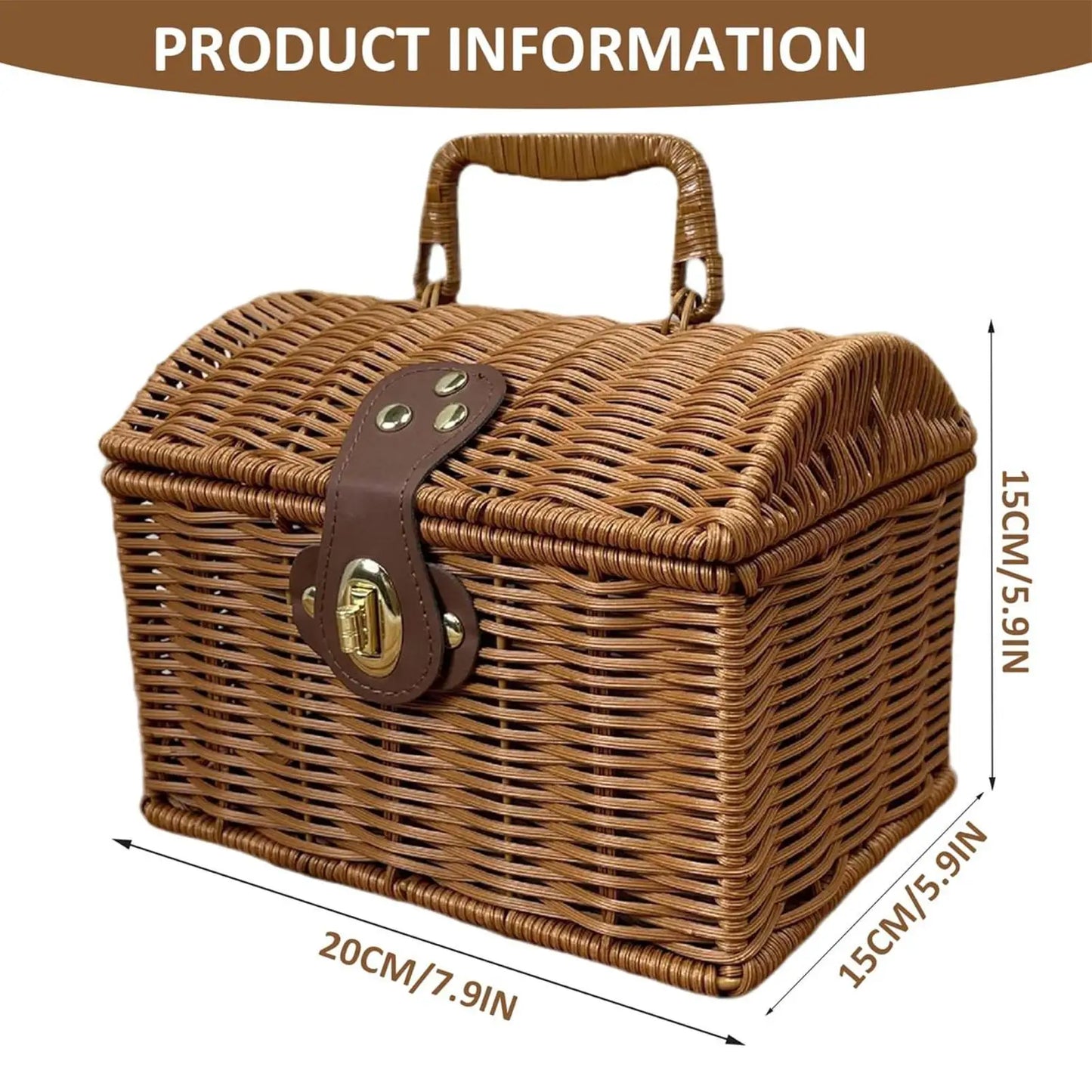 Picnic Basket Wooven Food Carrier Box Picnic Bread Basket for Easter Holiday Engagement Wedding Thanksgiving Spring Peaceful Pleasures Health and Wellness